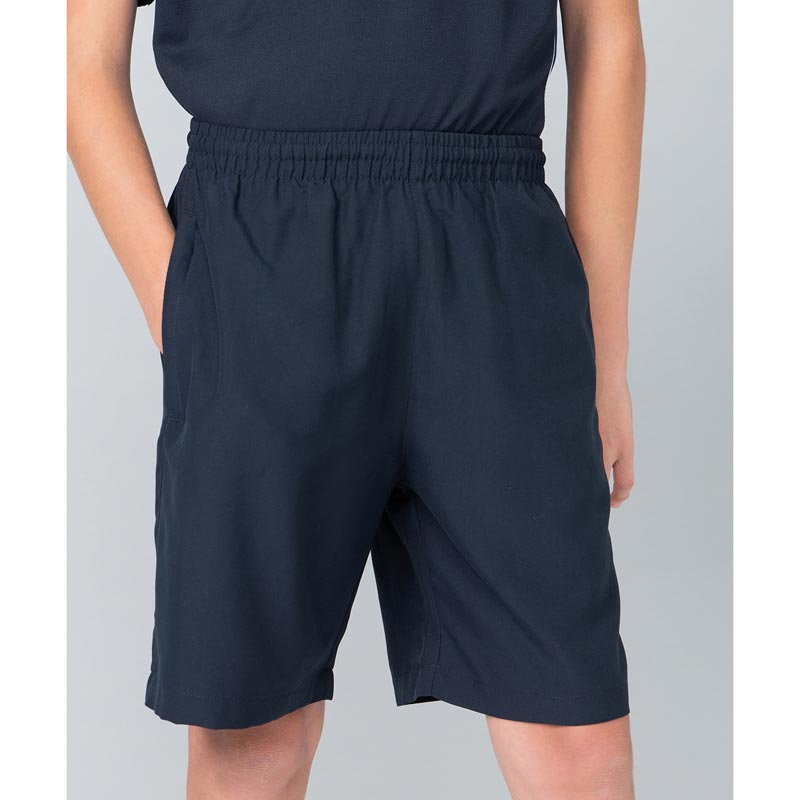 Kids plain microfibre shorts - Navy 5/6 Years
